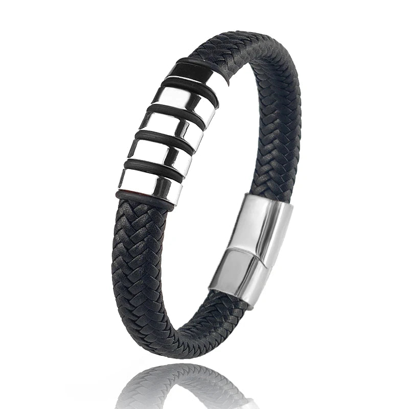 "Best Dad" Leather Style Bracelet Set
