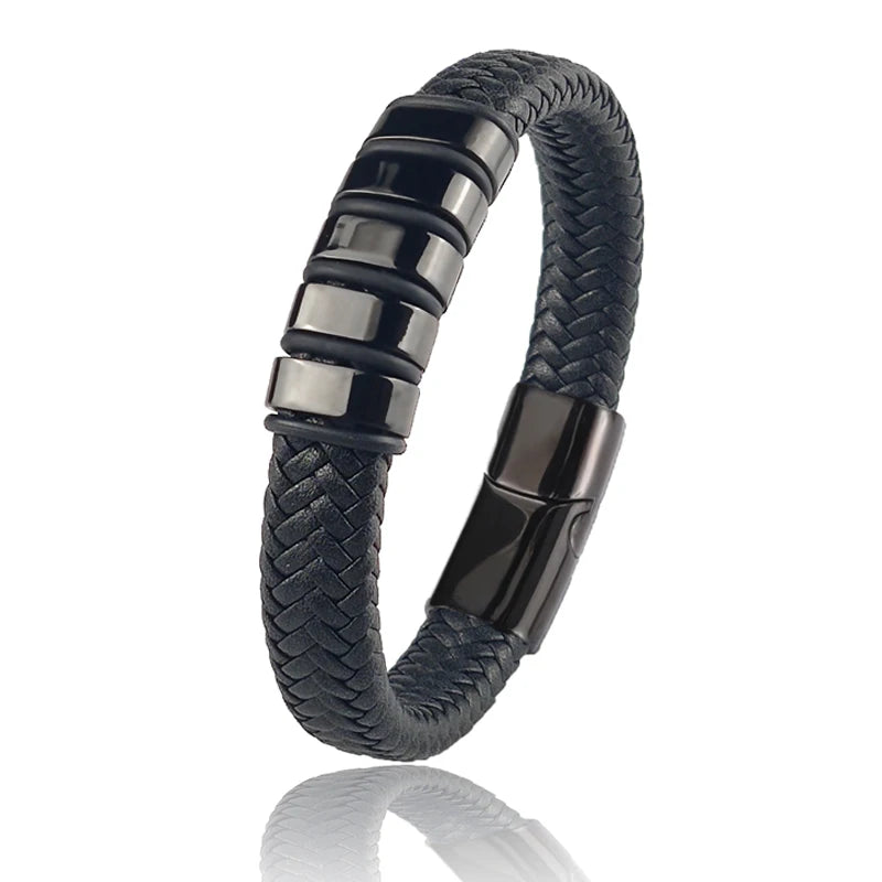 "Best Dad" Leather Style Bracelet Set