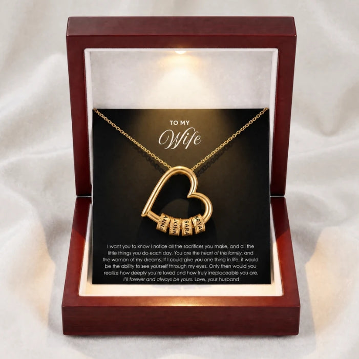 "Linked by Love" Necklace with Engraved Beads