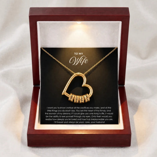 "Linked by Love" Necklace with Engraved Beads