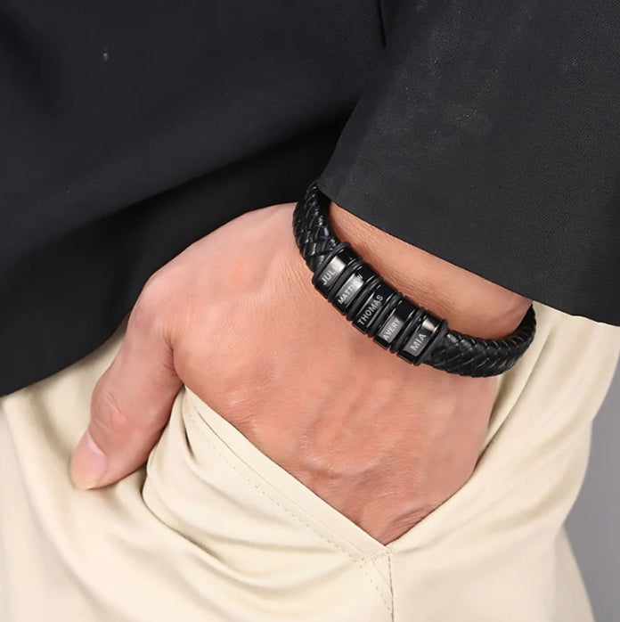 "Best Dad" Leather Style Bracelet Set