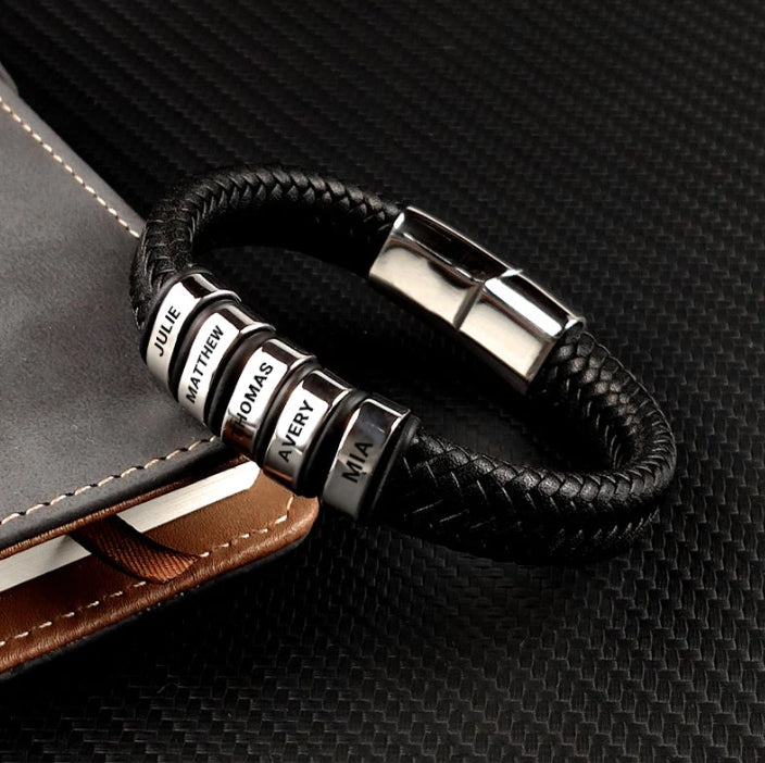 "Best Dad" Leather Style Bracelet Set