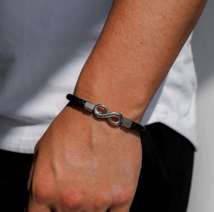 "To My Husband" Personalized Leather Infinity Bracelet